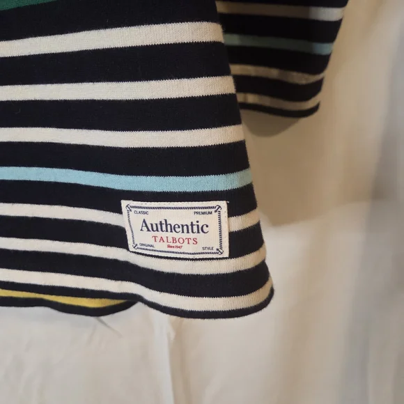 Talbots Womens Long Sleeve Multicolor Striped Top Size 2X - Picture 3 of 7